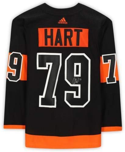 Çerçeveli Carter Hart Philadelphia Flyers İmzalı Siyah Adidas Otantik Jersey-İmzalı NHL Formaları