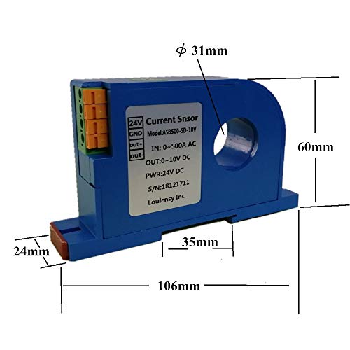 Loulensy AC Akım Sensörü Dönüştürücü Trafo Verici 0-250A AC Çıkış 0-5 V DC