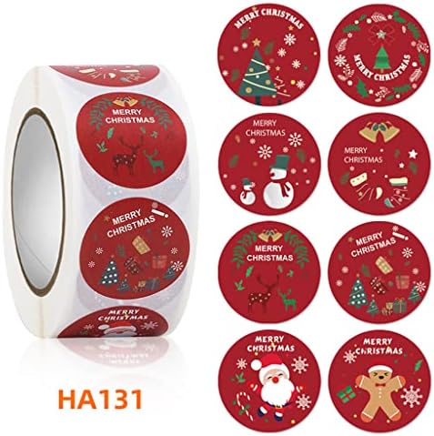 Yeahii Merry Christmas Sticker 500 Adet / Rulo Yapışkanlı Etiket Etiket Noel Yeni Yıl Hediye Kutusu Ambalaj Sızdırmazlık Çıkartmalar