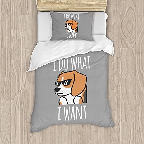 Komik Ben Ne Istediğimi Yapmak Beagle köpek nevresim takımı Çocuklar Genç Erkek Nevresim Dekor Yatak yorgan yatak örtüsü seti