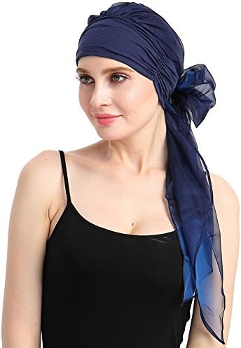 Kemo Şapkalar Kadınlar için Türban Uzun Saç Başörtüsü Headwraps Kanser Şapkaları