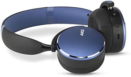 AKG Y500 Kulak Üstü Katlanabilir Kablosuz Bluetooth Kulaklıklar-Mavi (ABD Versiyonu)