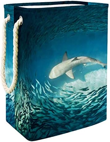 Okyanusta köpekbalığı Küçük Balık Çamaşır Sepeti Depolama Kutusu Bebek Sepeti için Katlanabilir Sepet