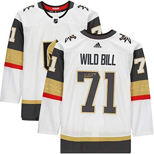 William Karlsson Vegas Altın Şövalyeleri İmzalı Beyaz Adidas Otantik Wild Bill Takma Adı Jersey-İmzalı NHL Formaları