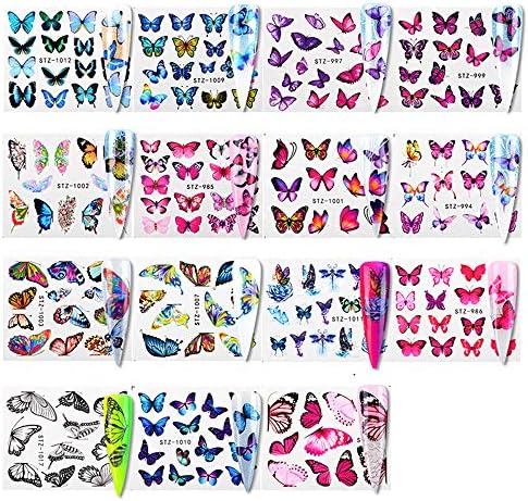 30 Levhalar Kelebek Nail Art Etiketler Tırnak Çıkartmaları Akrilik Çivi Sanat Folyo Dekorasyon Manikür İpuçları Sticker Su Transferi