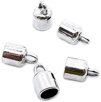 40 PCS Antik Gümüş Kaplama Takı Yapımı Charms Malzemeleri Işçiliği MH1R4M Püskül Kafa Deri Kordon Uç Kapağı