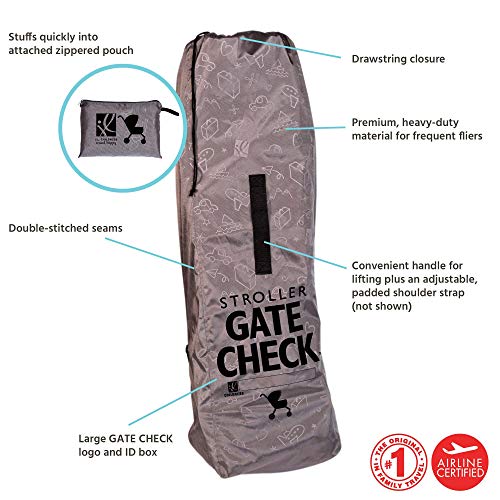 J. L. Childress DELUXE Gate Check Bag for Umbrella Strollers-Premium Ağır Hizmet Tipi Dayanıklı Hava Seyahat Çantası, Ayarlanabilir