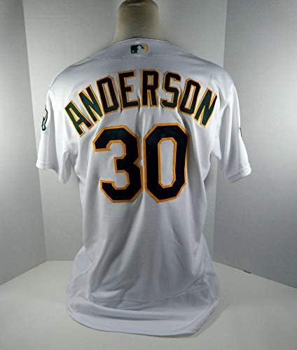 2019 Oakland A'nın Atletizm Brett Anderson 30 Oyun Yayınlanan Beyaz Jersey 150 PS P-Oyun Kullanılan MLB Formaları