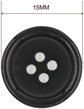 5/8 (15mm) Dikiş için Flatback Reçine Siyah Düğmeler, DIY Zanaat Paketi 200 Adet Leekayer