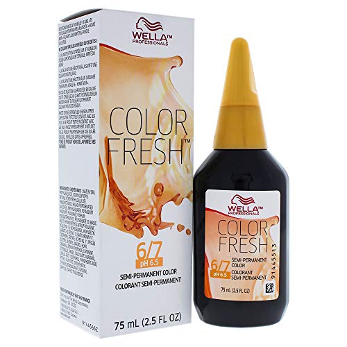 Wella Renk Taze Yarı Kalıcı Renk 6 7 Koyu Sarışın-Kahverengi Unisex için, 2.5 Ons