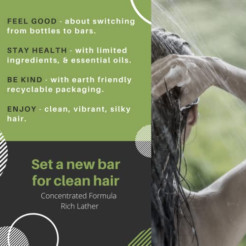 Whiff SpiraLeaf Şampuan ve Saç Kremi Bar Seti, Nane Esansiyel Yağı, Sınırlı Malzemeler, Sıfır Atık, Renklendirici Yok, Konsantre