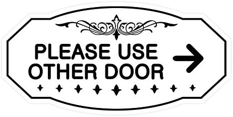 Viktorya Dönemine Ait işaretler Lütfen Diğer Kapıyı Kullanın Sağ Ok İşareti (Siyah) - Küçük