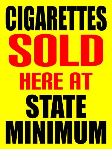 Burada Satılan Sigaralar Devlet Minimum Mağaza İş Perakende Teşhir Tabelaları, 18x24, Tam Renkli, 5 Paket