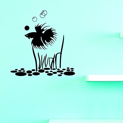 Vinil JER 2214 ile Tasarım 3 Sıcak Yeni Çıkartmalar Balık Duvar Sanatı Boyut: 20 İnç x 30 İnç Renk: Siyah, 20 x 30