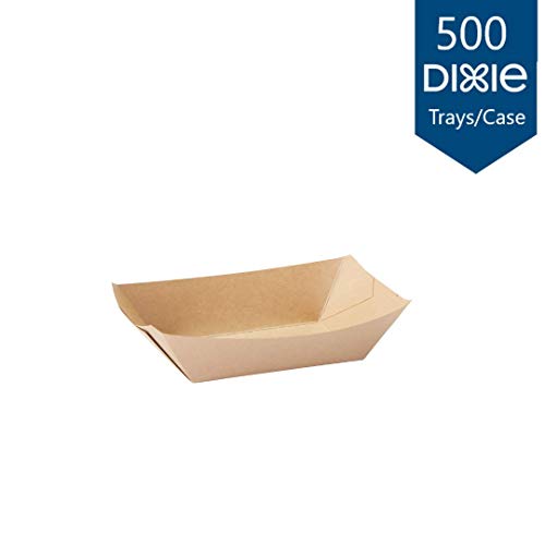 Dixie 3 pound. Poly-Coated Paper Food Tray by GP PRO (Georgia-Pacific), Kahverengi, ES300U, 500 Sayım (Paket Başına 250 Tepsi,