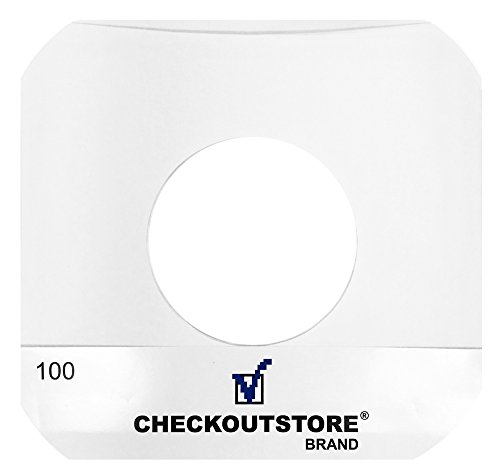 CheckOutStore (100) 7 Vinil 45 RPM Kayıtları için Delikli Kağıt Kayıt İç Kılıfları (Standart)