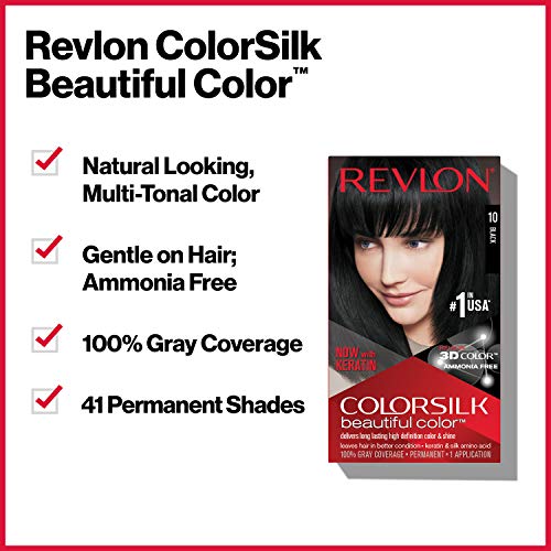 REVLON Colorsilk 3D Jel Teknolojisi ve Keratin ile Güzel Renk Kalıcı Saç Rengi, %100 Gri Kaplama Saç Boyası, 04 Ultra Hafif Doğal