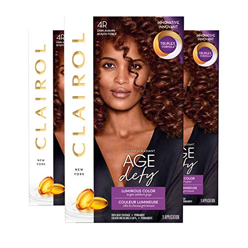Clairol Age Defy Kalıcı Saç Boyası, 4R Koyu Kumral Saç Rengi, 3 Sayım