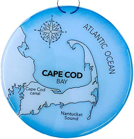 Ruth'un Etik Ürünleri Cape Cod Haritası Noel Ağacı Süsleme Sanatı Cam Işık Yakalayıcı