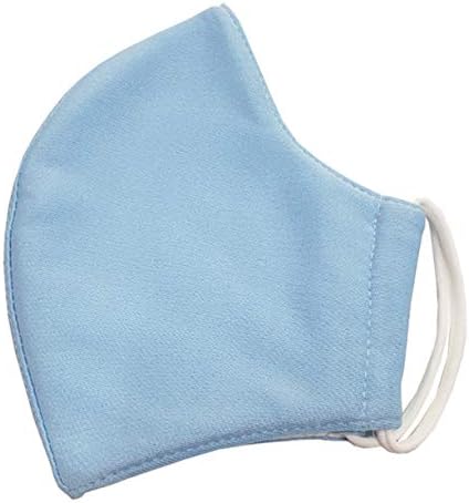 Üçlü Katmanlar 2 Takım-Açık Mavi Kumaş Yüz Maskesi Polyester / Pamuk Elastik Döngü Yıkanabilir