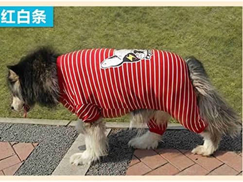 Moda Pet Köpek Tulum Büyük Köpek Kostüm Pamuk Köpek Giysileri Yumuşak Kazak Köpek Gömlek Şerit Baskı Yaka Köpek Giysileri