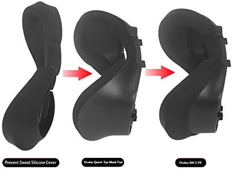 MASiKEN Yüz Kapak Maskesi ve Yüz Pedi Oculus Rift S-Silikon Yüz Yastık Sweatproof Lightproof (Siyah)