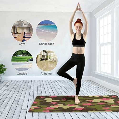 Qılmy Trendy Moda Kamuflaj Yoga Mat Katlanabilir 1mm Kalın Kaymaz Seyahat Yoga Mat Kapak Pad Ter Emici ve Yumuşak Hafif Egzersiz