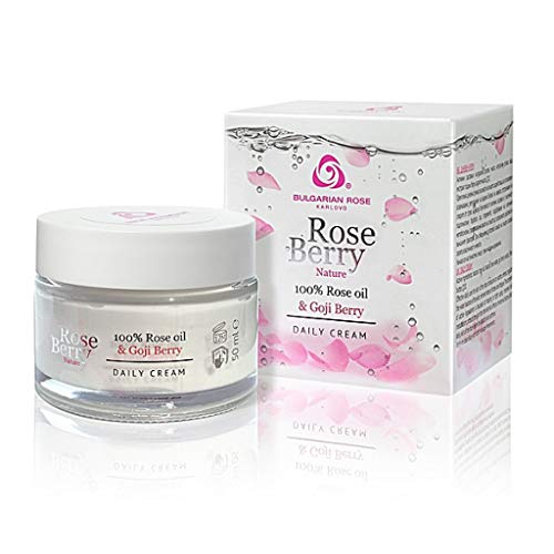 Anti-Aging, Kırışıklık Karşıtı Yüz Gül Yağı, Argan Yağı, Goji Berry ve Q10, 50 ml (1.76 oz)ile Rose Berry Gündüz Kremi
