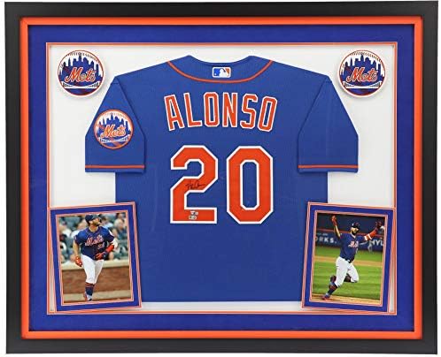 Pete Alonso New York Mets Deluxe Çerçeveli İmzalı Nike Mavi Otantik Forma-İmzalı MLB Formaları