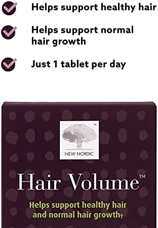 Yeni Nordic Saç Hacmi Tabletleri / Sağlıklı Saç Büyümesi için 3000 mg Biotin ve Biopektin Elma Özü / Doğal Olarak Daha Dolgun,